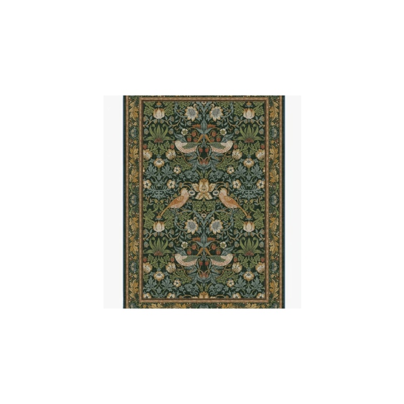 Ruggable Strawberry Thief Indigo Rug 5x7 Tufted With Built In Pad New